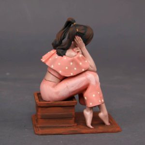 Bemalt Figur des Frau (A10044 Z648) Harz