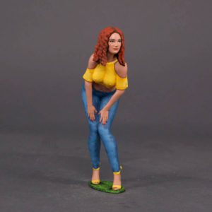 Painted Resin Figure of Woman (A9216 D128C)