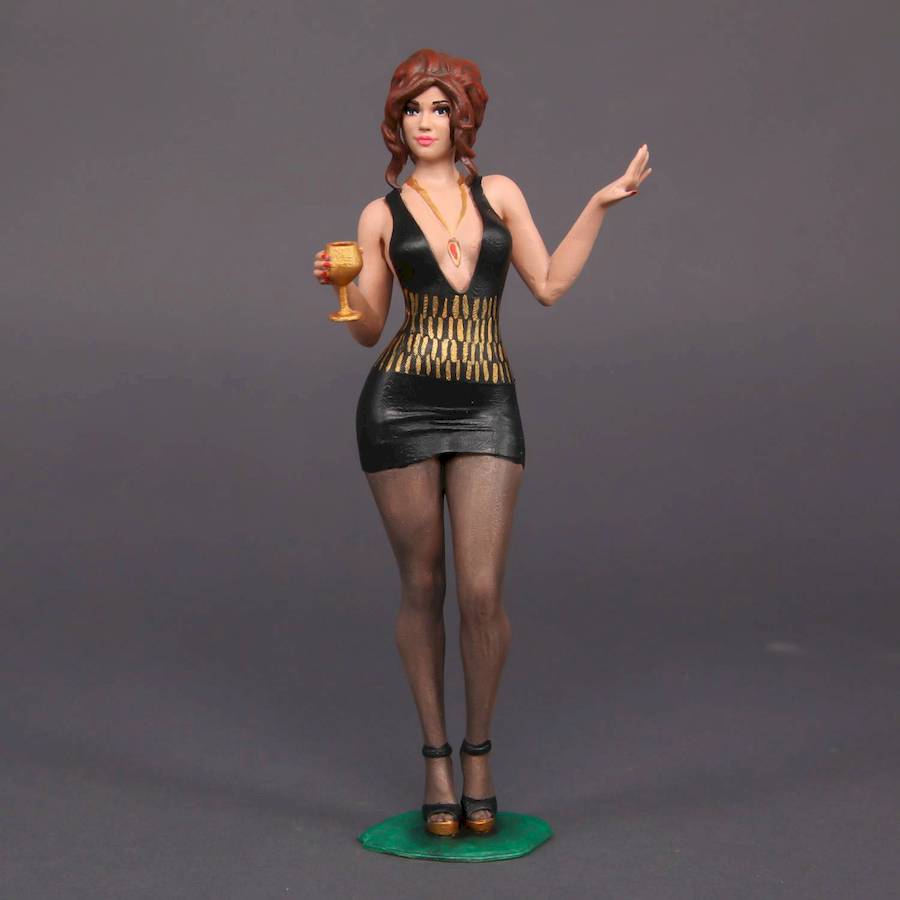 Painted Resin Figure of Woman (A9610 X005)